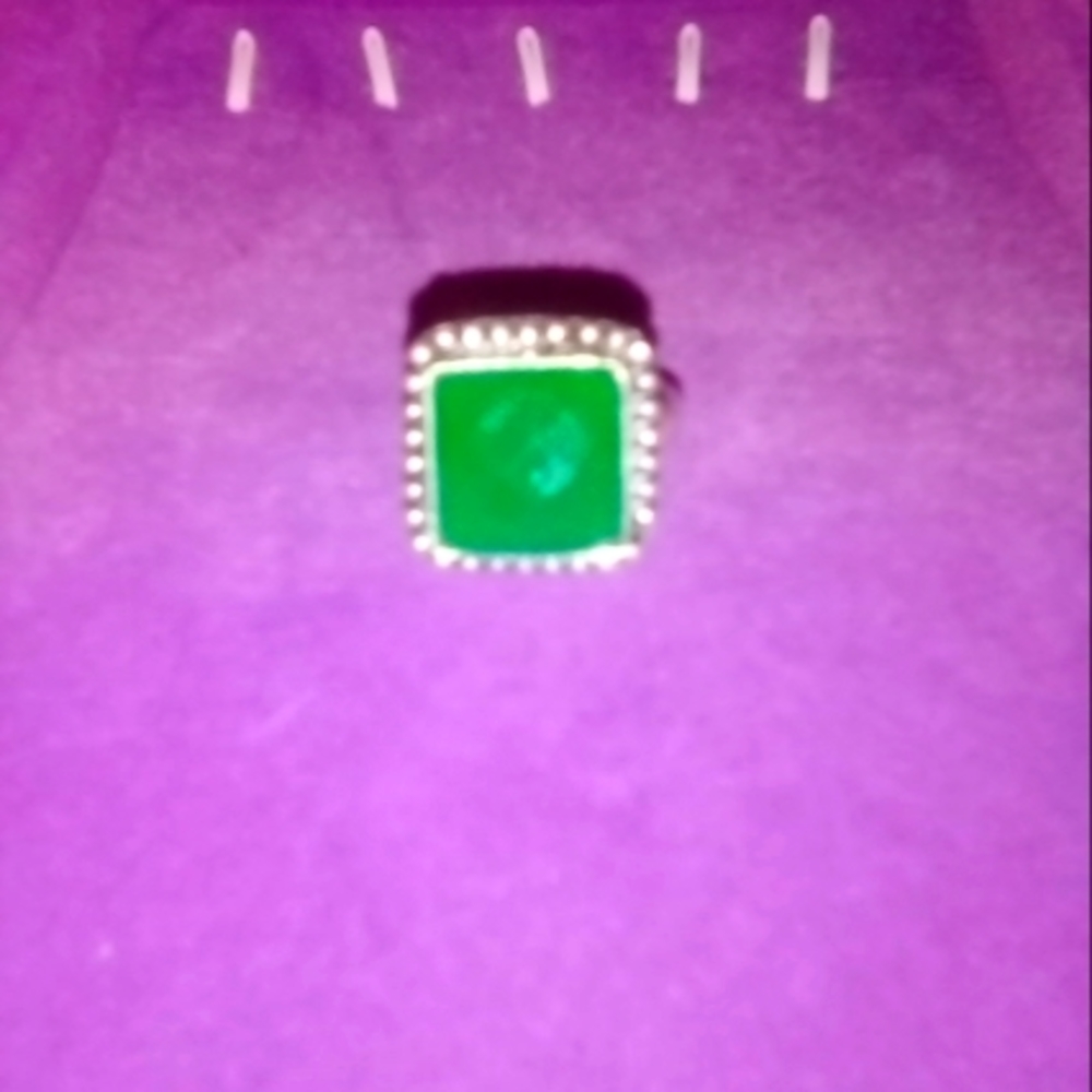 ZAMBIAN GREEN EMERALD MEN RING.